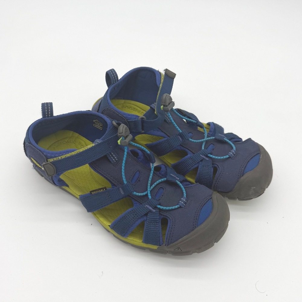 KEEN Clearwater CNX Sandals Womens 7 Navy Blue Lime Green 1022993 Hiking Water - Picture 1 of 10